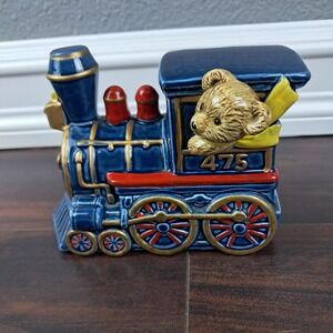 OTAGIRI Musical Train Figurine Teddy Bear 475 Plays Im Sitting on Top of World
